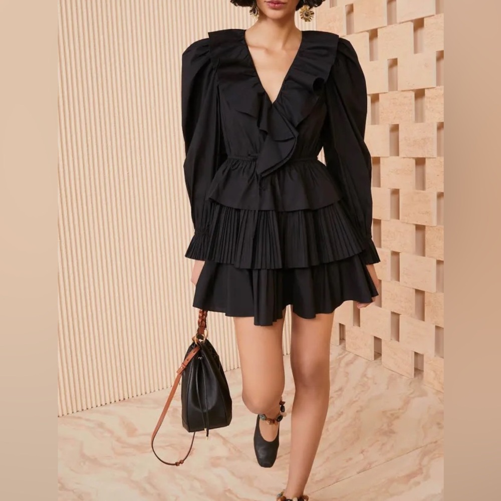 Ulla Johnson Black Long Sleeve Lola Dress Size 0